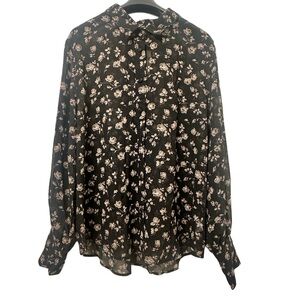 GAP Black Floral Blouse